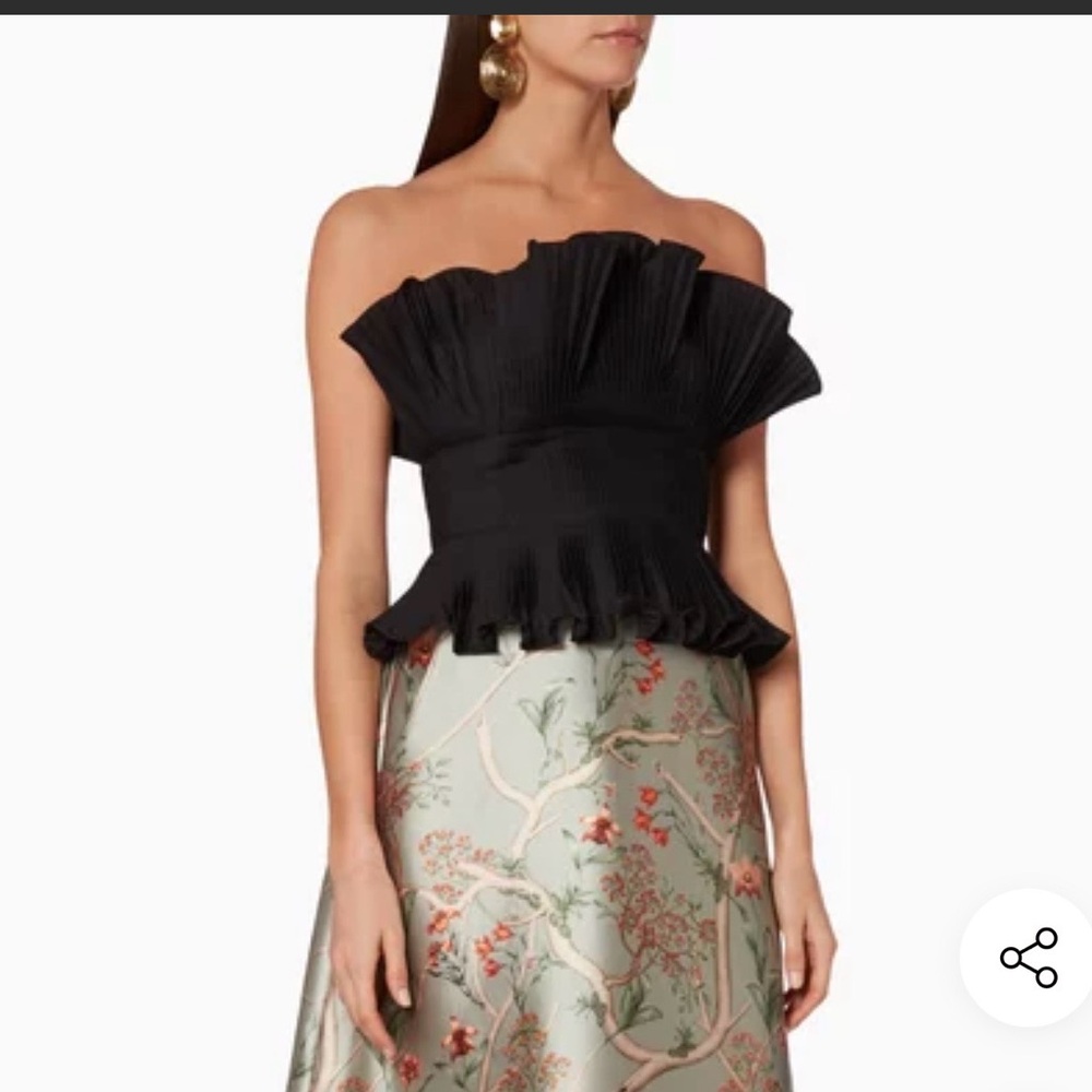 Johanna Ortiz Black Strapless Top